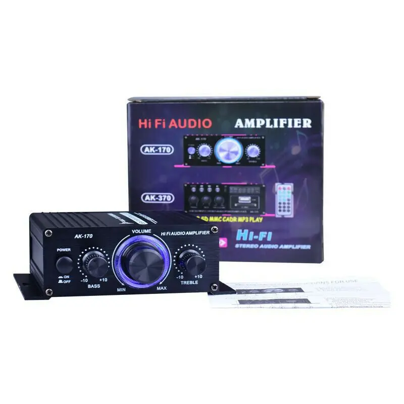 AK170 400W 12V Digital Bluetooth Amplificador de Potencia Estéreo Receptor de Audio Digital de Aplicaciones Para el Hogar USB Reproductor de Música Amplificador de Audio 1