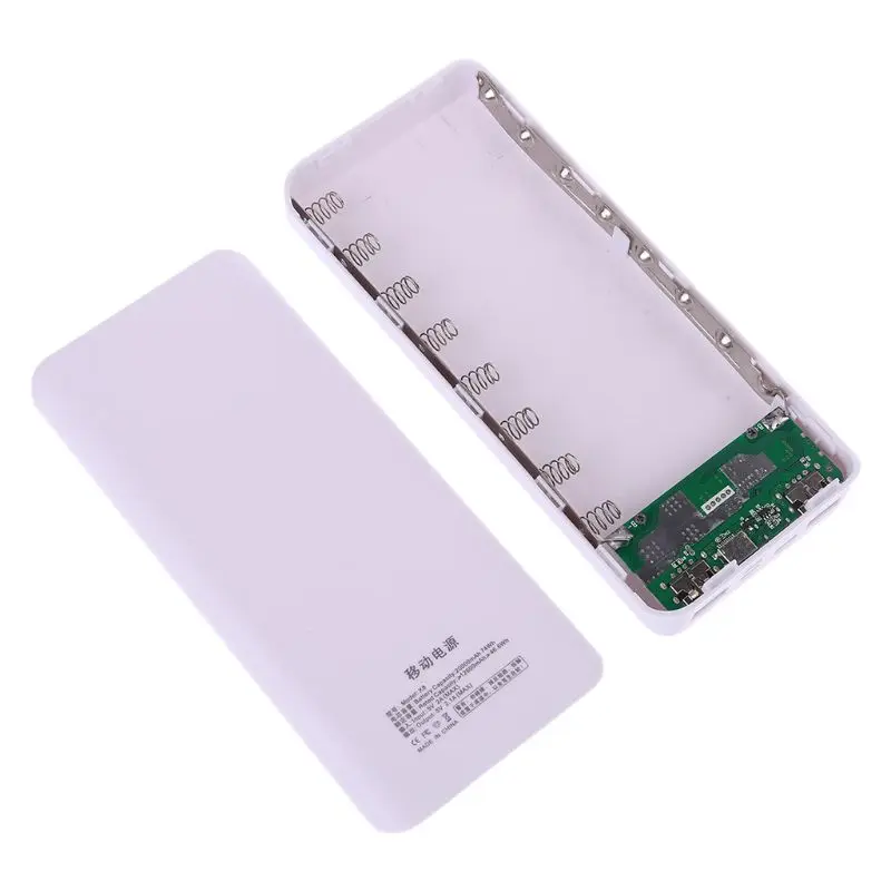 Dual USB Tipo-C del Banco del Poder de Shell Kit de BRICOLAJE 20000mAh 8x18650 Cargador de Batería Caso del Puerto Micro USB para Accesorios de Teléfonos Móviles 1