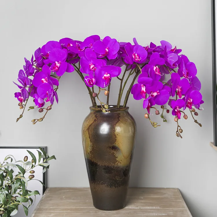 108cm 9 de la Cabeza de Látex Orquídea Mariposa de Flores Artificiales Flores de la Boda Falsa Flores de la decoración del hogar piso flores 1