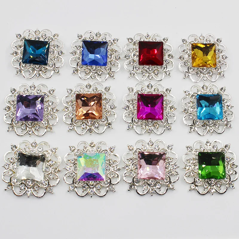 Plaza 10pc 30mm Multicolor de Cristal de Strass Botones Para Ropa, Sofá de Artesanía de la Yema de Diamante Accesorios de Costura 1
