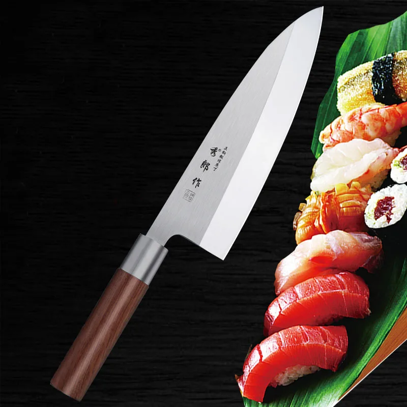 Nuevo Japonés cabeza de Pescado cuchillo de Salmón cuchillo Sashimi Sushi Cocina de Fileteado Cuchillos de Sushi Cleaver Salmón Sllicing Petty Peeling 1