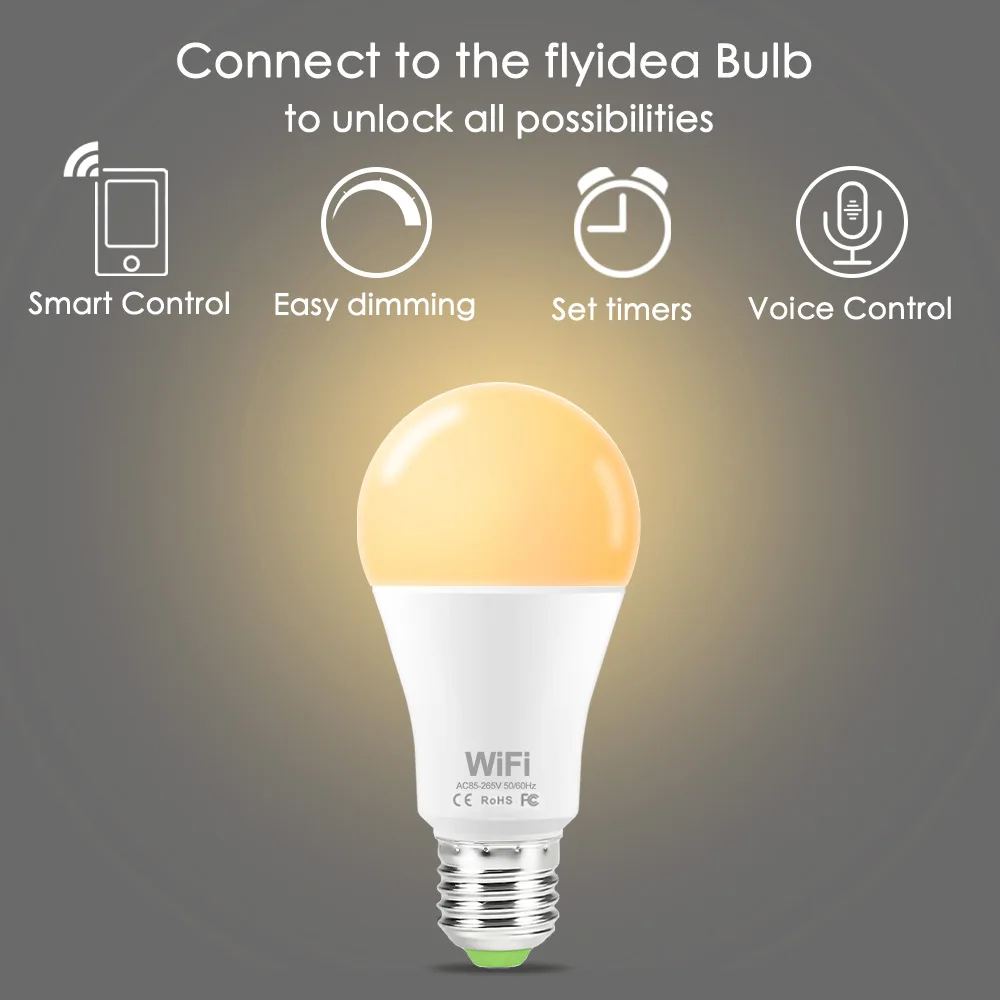 Smart Lámpara de Luz de Wifi de la Bombilla de 15W E27 B22 Dimmable LLEVÓ la Luz de la Noche 110V 220V Control de Voz Compatible con Amazon Alexa principal de Google 1