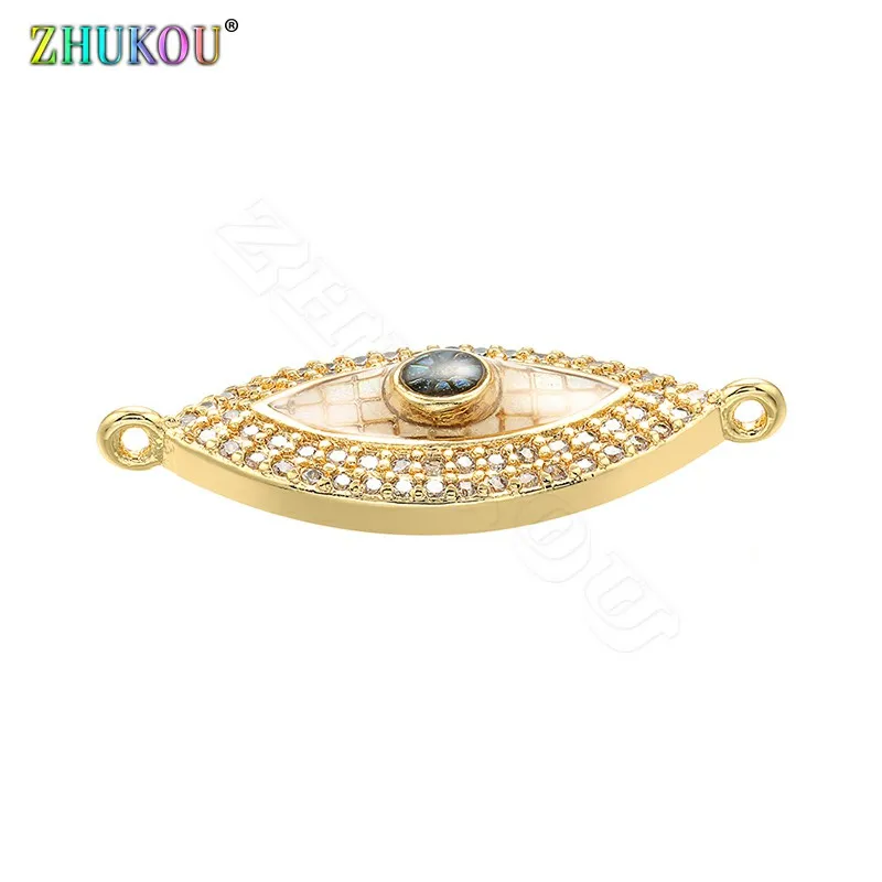 ZHUKOU 11x27mm mal de ojo Encantos conectores para las Mujeres hechas a mano de bricolaje pulsera del collar de la Joyería Accesorios modelo:VS329 1