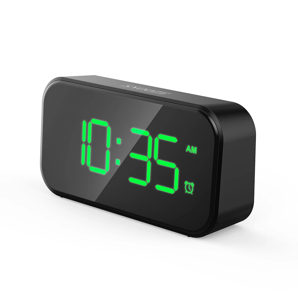 Reloj despertador Digital con Puerto USB para la Carga de Brillo Ajustable Dimmer LED de Repetición de alarma de Reloj Pequeño Escritorio en el Dormitorio de la Mesilla de Relojes 1