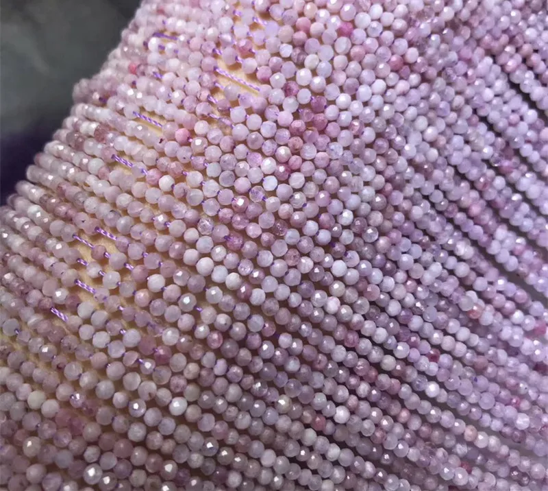Suelta perlas de color PÚRPURA kunzita ronda facetas de 2mm de la naturaleza para la fabricación de la joyería collar de 14 pulgadas FPPJ mayorista 1