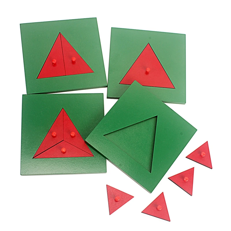 Monterssori de Matemáticas de Juguete de Madera Triángulo de Descomposición Rompecabezas Geométrico del Triángulo de la Cognición Juguetes para los Niños de Aprendizaje Temprano de Preescolar 1