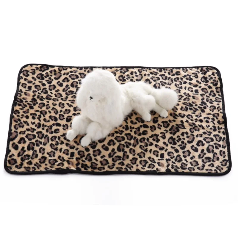 Lavable Leopardo de Color Esponjoso de Franela Manta de Lana para los Gatos Perro Caroset Estera de Dormir de Accesorios para Mascotas 1