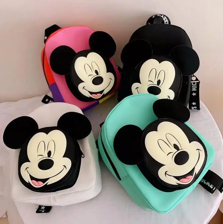 La moda de Disney para niños de la bolsa de Mickey Mouse para niños Bacpack primavera Otoño de Mickey Minnie Mouse patrón de la mochila de los Niños Regalos 1