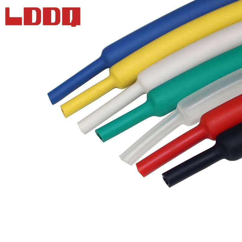 LDDQ 100m de Calor tubo retráctil de 3:1 adhesiva con pegamento Siete colores Dia 6.4 mm manguito de Cable Retráctil tubo gaine termo Impermeable 1