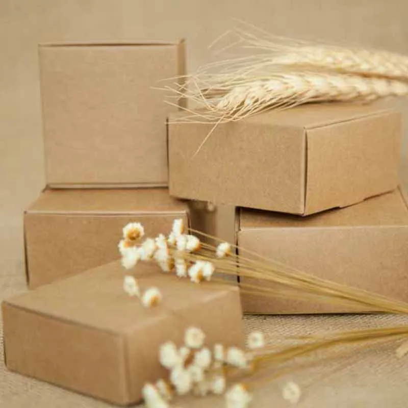 2018 Nuevo estilo de BRICOLAJE de papel de Kraft de la caja de regalo para bodas,cumpleaños y fiesta de Navidad de regalo de Embalaje Multy Tamaños de encargo del Logotipo Costo Extra 1