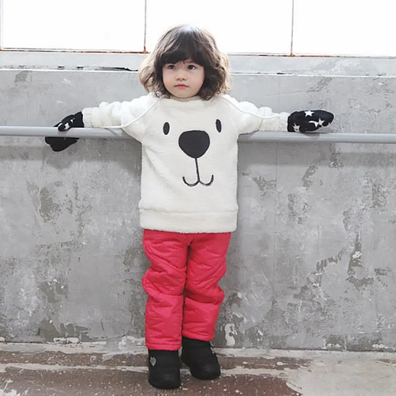 UNIKIDS Niños de la Ropa del Bebé Niños Niñas Encantador Oso Peludo Abrigo Blanco Grueso Suéter de Abrigo 1