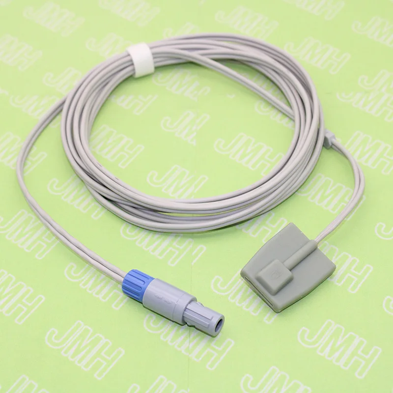Compatible con Sensor de SpO2 Cable de Avanzada del Pulso del Monitor, 6P 40 ángulo Conector, para Adulto/Niño/Neonato Dedo/Oído/Pie. 1