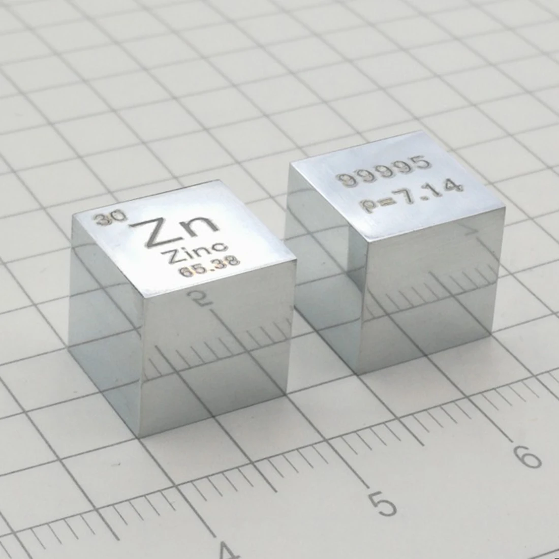 10 x 10 x 10 mm pulido de Espejo de Alta Pureza del Zinc de Cubo Tabla Periódica De los Elementos Cubo(Zn≥99.9%) 1