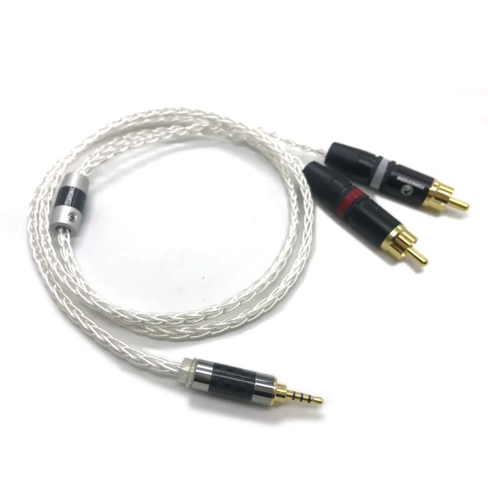 Envío gratis Haldane 2.5 mm TRRS Equilibrada Macho a 2 RCA Macho Cable del Adaptador de Audio Para AK100II,AK120II,AK240, AK380,AK320,DP-X1 1