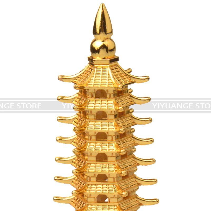 El feng shui Metal 3D Modelo de China Wenchang Pagoda de la Torre de la Artesanía de la Estatua de Recuerdos caseros de la Decoración de metal artesanía 13cm 1