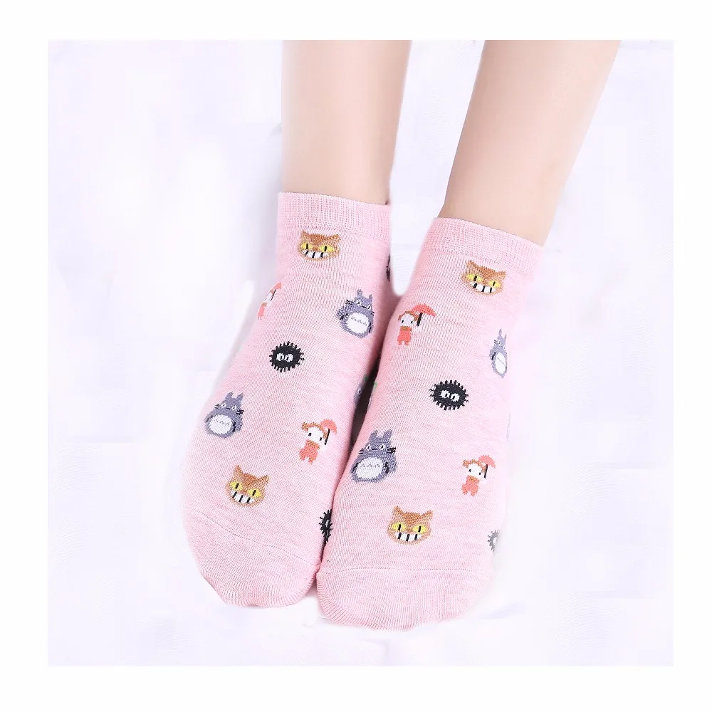 MYORED 5 pares/lot mujeres calcetines de algodón de dibujos animados divertidos calcetines invisibles de animales lindos mujer calcetines encantadores fox búho calcetín zapatillas SIN CAJA 1
