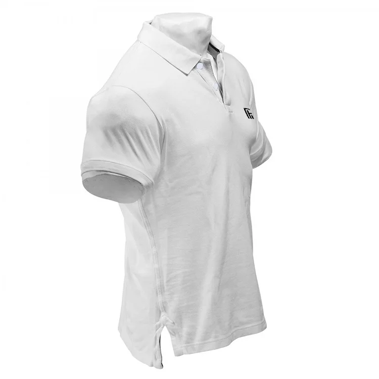 De verano Nuevo de los Deportes de la Aptitud de Ejecutar la Capacitación de los Hombres de Manga Corta de Color Sólido Camisa de Polo de los Deportes de moda y casual Camisa 1