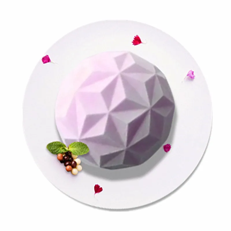SHENHONG Diamante Redondo de la Torta del Molde Para Hornear el Postre Mousse de Arte de Silicona 3D Molde Silikonowe Moule Pasteles de Chocolate Pan de Cumpleaños 1