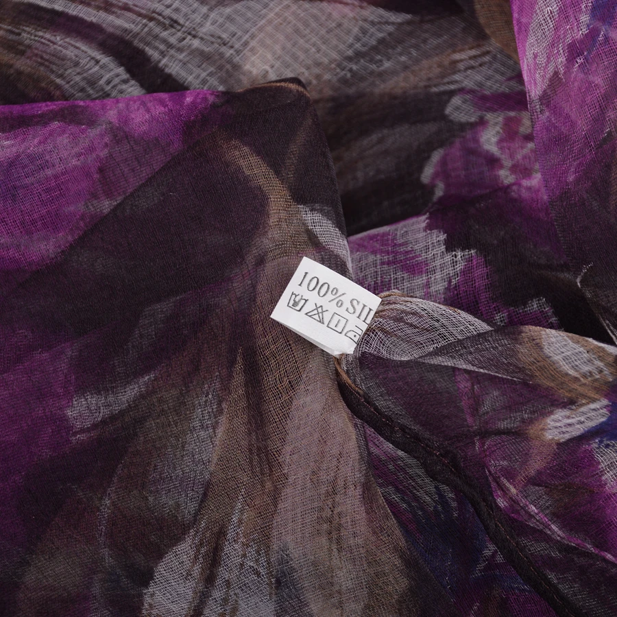[BYSIFA] Nuevo Púrpura Café de Seda de la Bufanda del Mantón de la Moda Femenina Noble Largas Bufandas de las Señoras de la Marca de Pura Seda Pañuelo de Cuello Playa Cover-ups 1