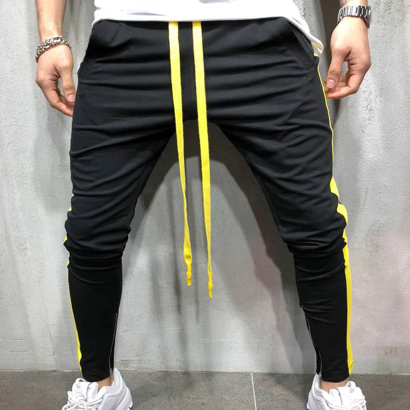 2019 Streetwear Deportivos Causal de ropa Deportiva Pantalones de los Hombres Chándal Blanco y Negro de los Hombres de Hip Hop pantalones de Chándal, Pantalones Para Hombres Corredores 1