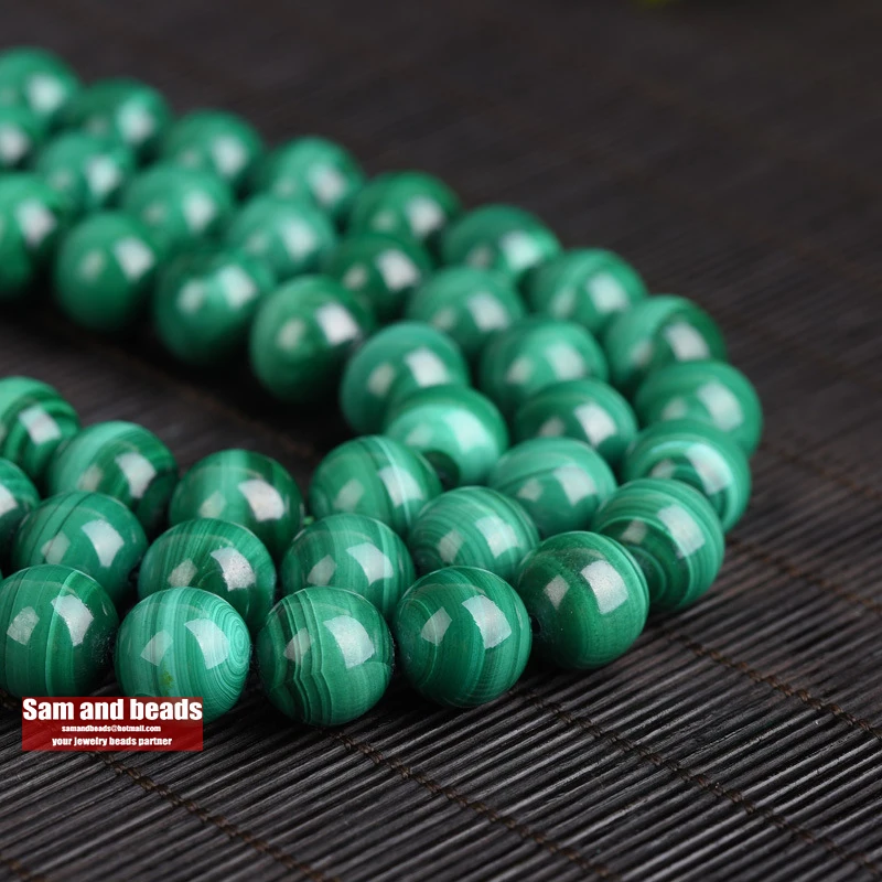 La Piedra Natural Verde de Malaquita Perlas 4 6 8 10 mm de selección de Tamaño de piedras Semi-preciosas Accesorios Para la Fabricación de Joyas 1
