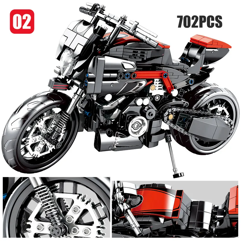 799PCS de la Ciudad de Moto de Carreras de Moto Modelo de Bloques de Construcción Technic Creador de la Motocicleta Vehículos de Ladrillos de Juguetes Para los Niños Regalos 1