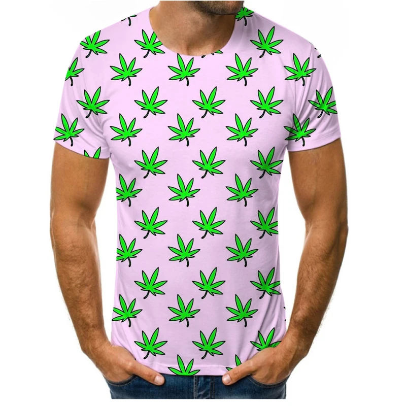 Planta de flores y pájaros patrón de la moda de verano de la impresión en 3D de los hombres de manga corta T-shirt de hip-hop de la planta las flores y los pájaros de la calle vestir 1