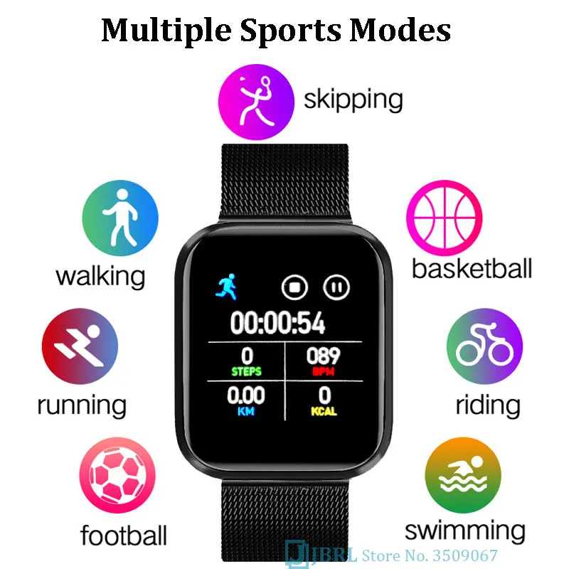 Full Touch Smart Watch Hombres Mujer Smartwatch Para Android IOS Electrónica Inteligente Reloj de Fitness Tracker Bluetooth Smart-watch 1