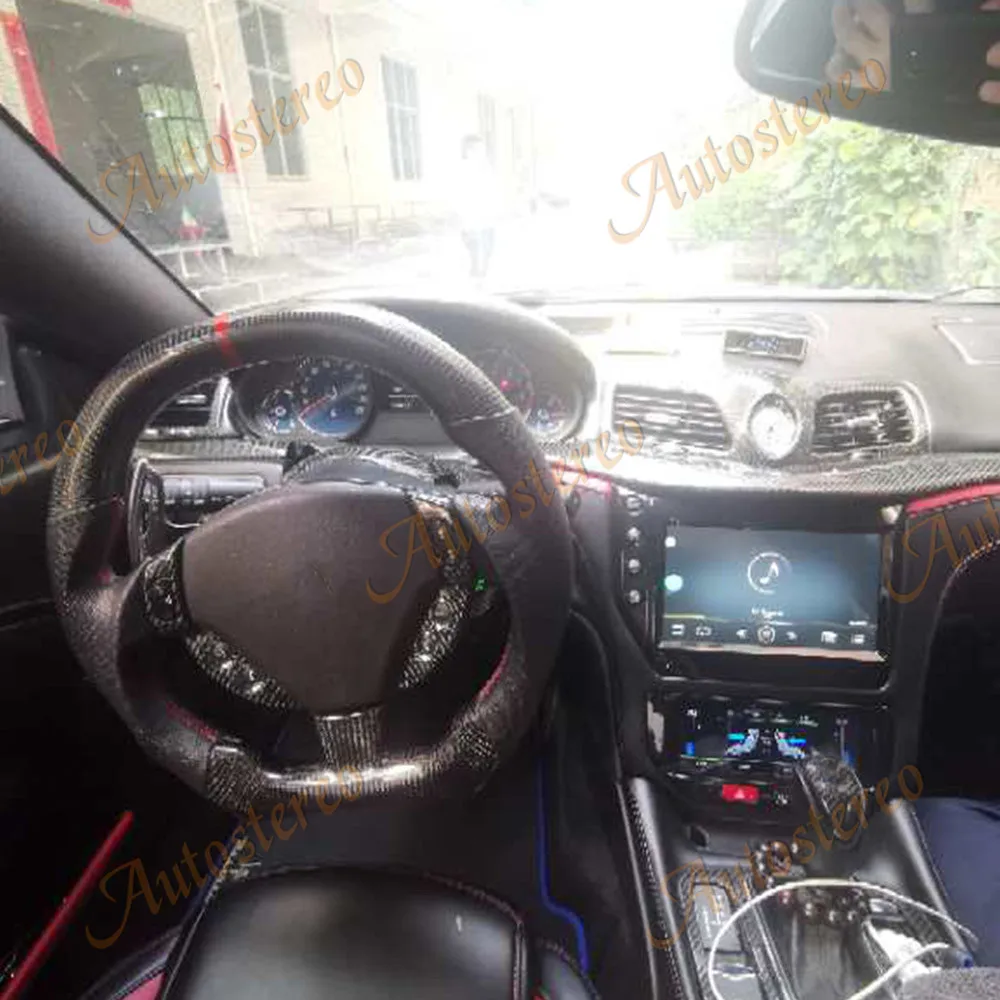 Para Maserati GT/GC GranTurismo Coche de Aire acondicionado de la Junta de Android9 unidad central de la Pantalla de Fibra de Carbono, el Reproductor Multimedia de Navegación GPS AutoRadio 1