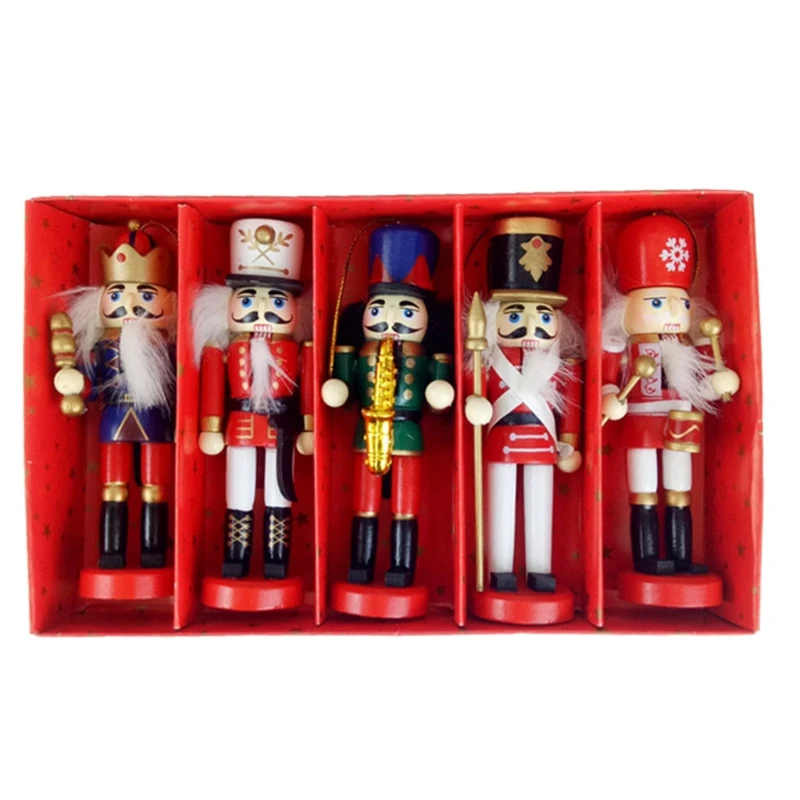 5 x 12 cm de Madera de Marionetas de Cascanueces Dibujo Nueces Soldado Decoraciones de Navidad 1