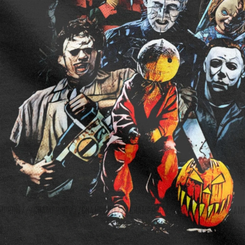 Los personajes de T-Shirts para Hombres de Halloween de Miedo el viernes 13 Jason Voorhees FreddyCotton Camiseta de Manga Corta de la Camiseta de Adulto 1