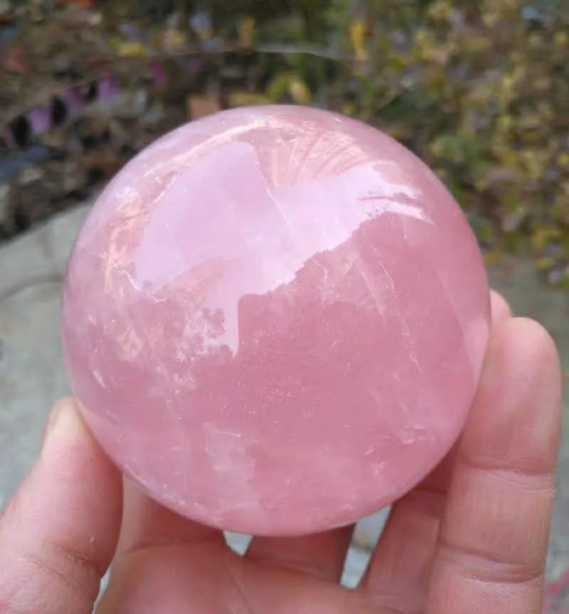 55-60 MM Hermosa boutique natural de rosa de color rosa de cristal de la bola de cristal natural de sanación reiki 1