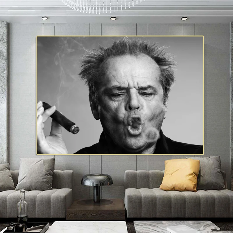 Cigarro cartel de arte de la pared de impresión de imagen sala de estar moderna en blanco y negro de la decoración de la pintura 1