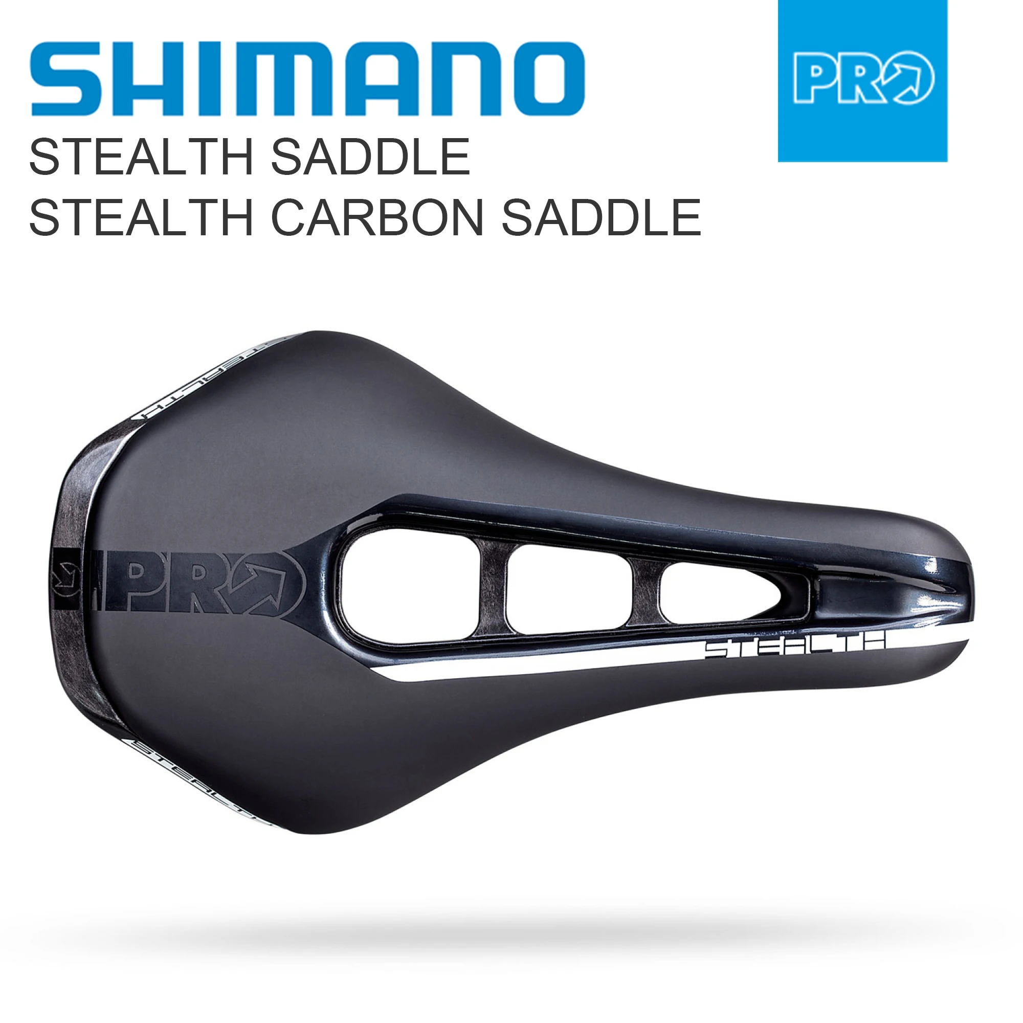 Shimano Original PRO Stealth sillín de la bicicleta de carretera de Carbono/Acero Rieles de ciclismo cojín del asiento hueco de la silla de montar 142/152mm 1