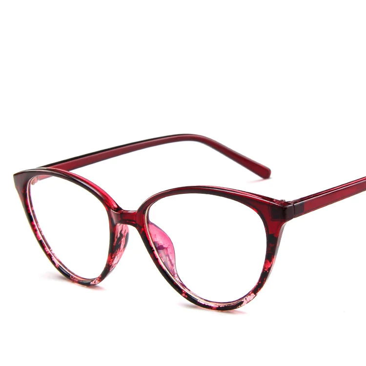 La vendimia de las Mujeres Espectáculo marco de Cristal Hembra lente transparente de la marca del diseñador de las Chicas nerd negro rojo Damas Ovales ópticos de gafas de marco 1