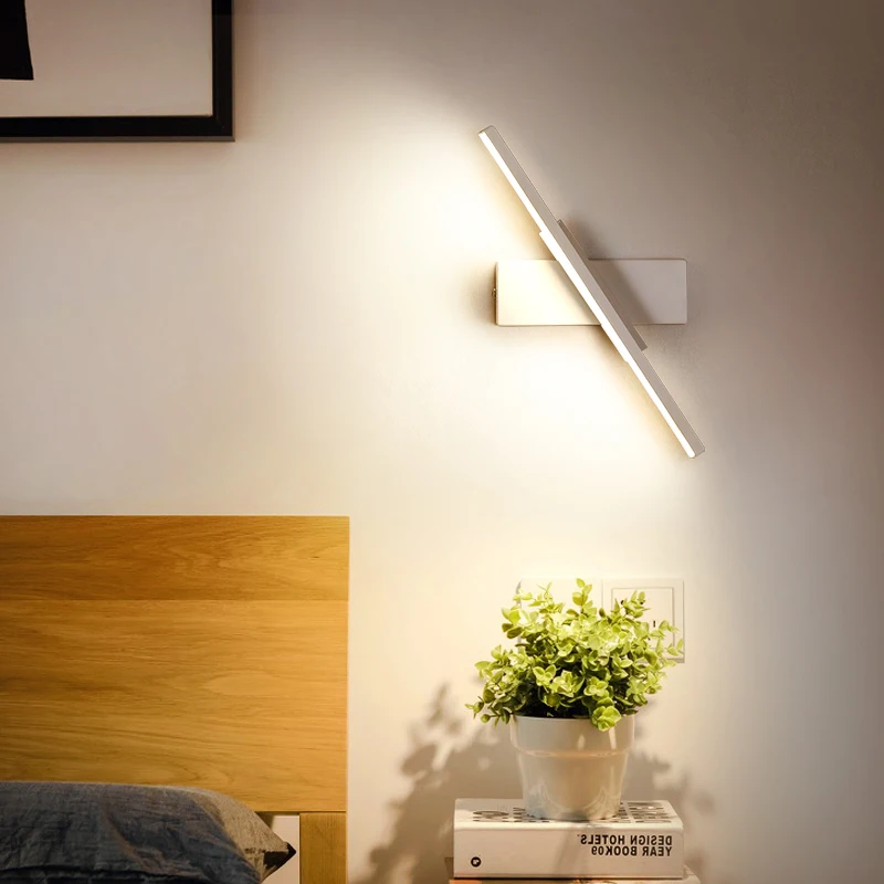 Nuevo LED de pared de luz de la personalidad dormitorio lámpara de la mesita Nórdico moderno minimalista creativo de la escalera del pasillo de la sala de estar giran lámpara de pared 1