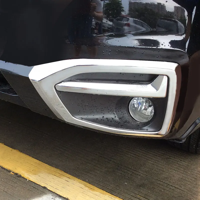 2PCS Cromo Brillante Plateado Auto Frente al Exterior de los faros de Niebla Cubierta de ajuste para el Subaru Forester SJ 2016 2017 2018 estiramiento facial de los Accesorios del Coche 1