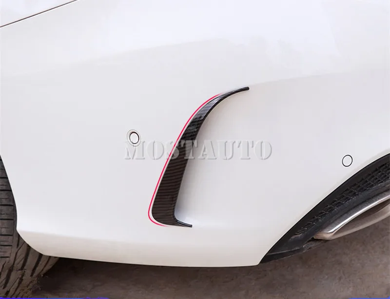 Para el Benz CLA W117 CLA45 AMG de Fibra de Carbono Look Parachoques Trasero Spoiler de Aire de Ventilación de la Cubierta 2013-2018 2pcs de los Accesorios del Coche de Interior 1