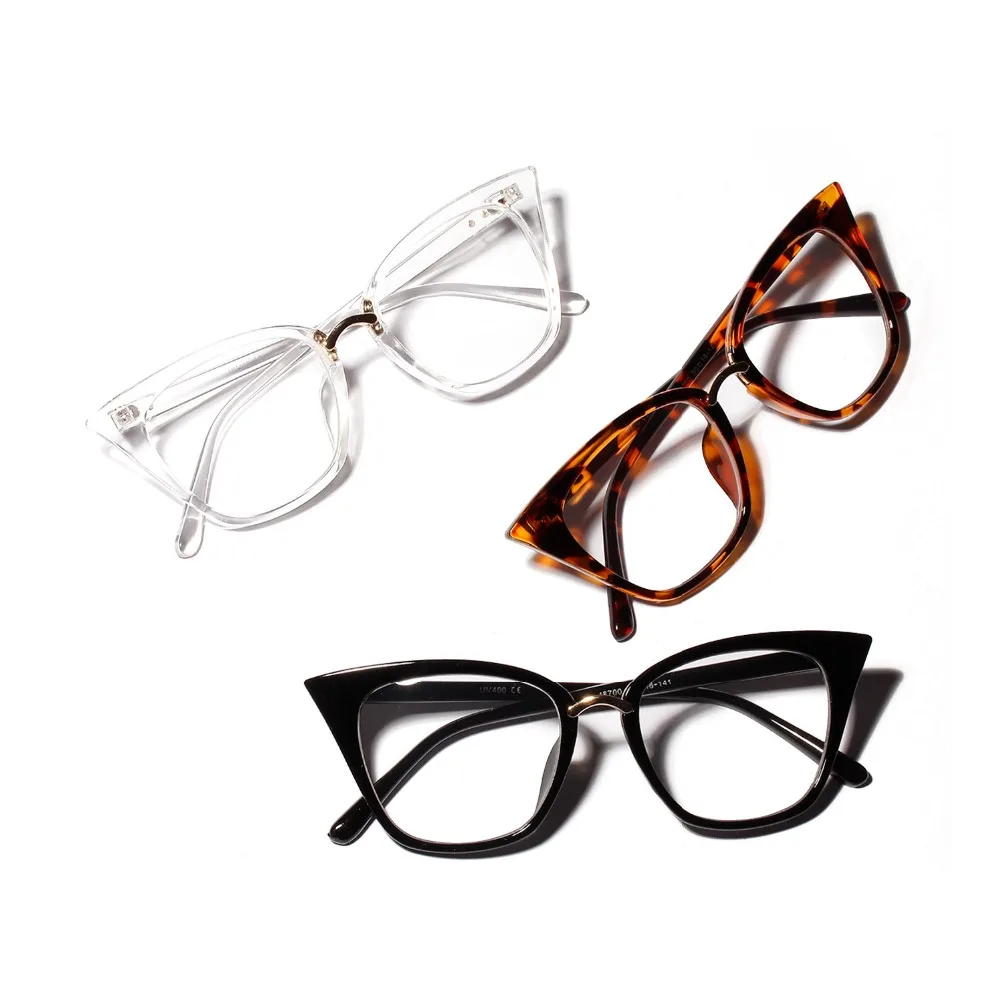 2019 Retro Gafas Ojo De Gato Marco Mujeres Óptico Transparente Miopía Gafas De Los Hombres De Pc Gafas Vintage Eyewear 1