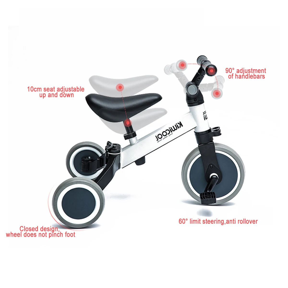 Deformable Niños Scooter de tres ruedas Bebé 3 EN 1 Diseño de la Bicicleta de Equilibrio de Bicicletas de Paseo En los Juguetes de los Niños de la Bicicleta de Altura Ajustable de Regalo 1