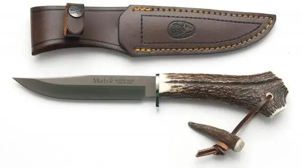 Cuchillo Muela GREDOS GRED-13H 12 cm hoja de acero MoVa y de ciervo y latón vástago. 1