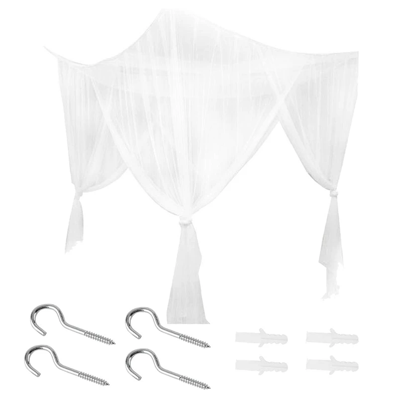 190X210X240cm Estilo Europeo 4 Poste de Esquina de la Cama de Dosel mosquitera red Completa de ropa de Cama del Dormitorio de la Decoración 1