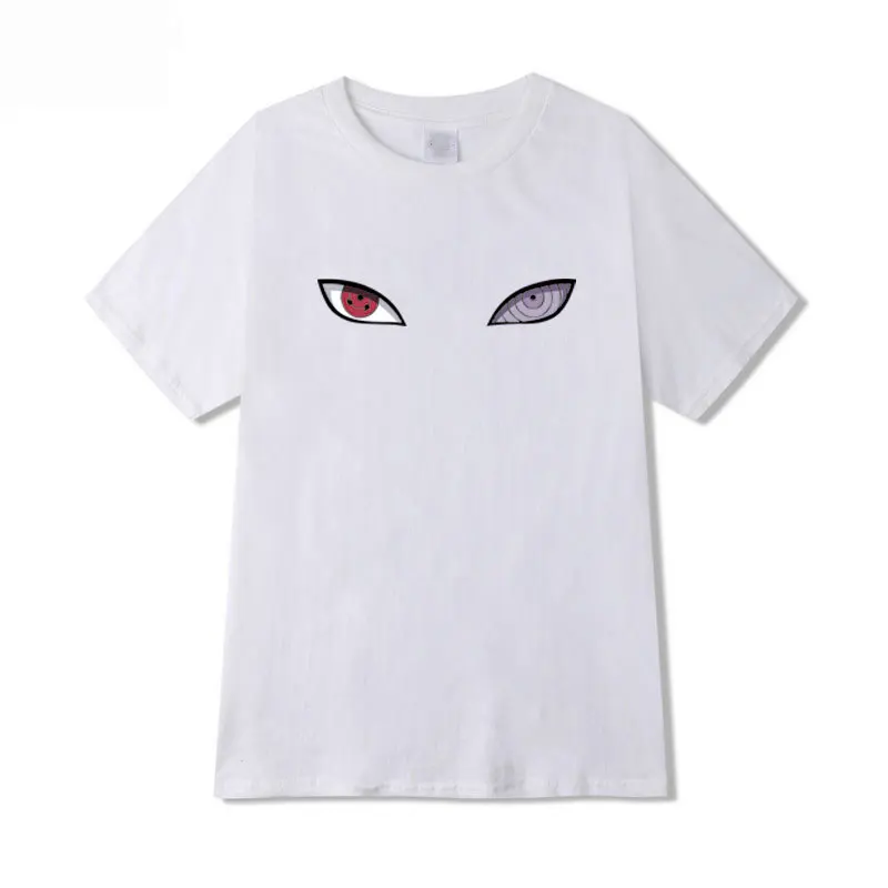 Naruto Ojos de Impresión Japón Estilo Anime Tops Camisetas de los Hombres Casual Sport T-shirts Ropa Masculina de Verano Camisetas de Jersey Par de Desgaste de la parte Superior 1