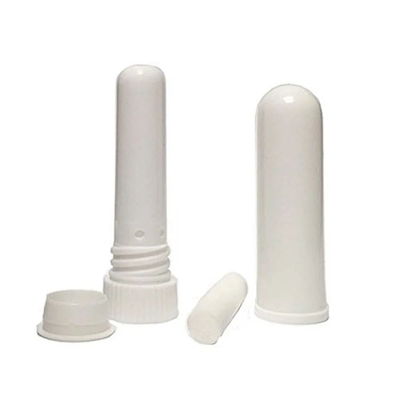 50 piezas en Blanco Inhalador Nasal Palos de Plástico en Blanco Aroma Nasal Inhaladores para el BRICOLAJE de Aceite Esencial de Mejor Calidad Mechas de Algodón 1