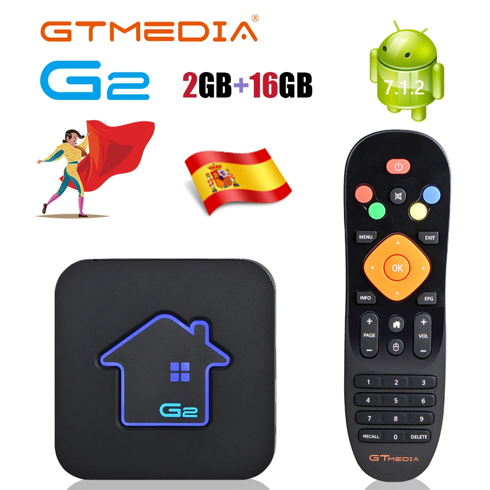 GTMEDIA G2 Andorid Caja de TV h.265 2G+16G S905W Apoyo a m3u Youtube, Netflix Smart TV Box Set top box 1