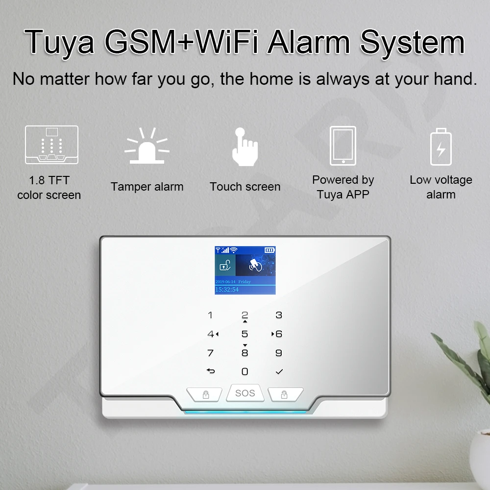 TUGARD 433Mhz doméstica Inalámbrica WIFI GSM Sistema de Alarma de Seguridad Kit con Detector de Movimiento de la Cámara de Vigilancia del Sistema de Alarma Antirrobo 1