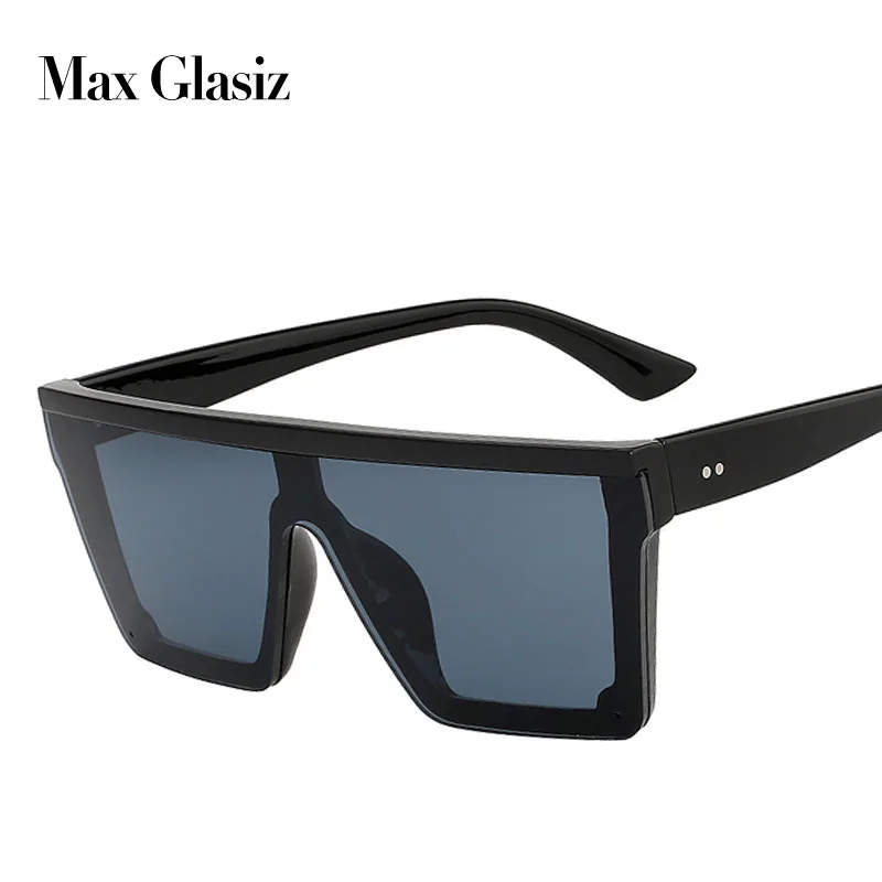 Max Glasiz Plaza de Gafas de sol de las Mujeres y la Gran Plaza de Gafas de sol de los Hombres de Marco Negro de la Vendimia Retro Gafas de Sol Mujer hombre UV400 1