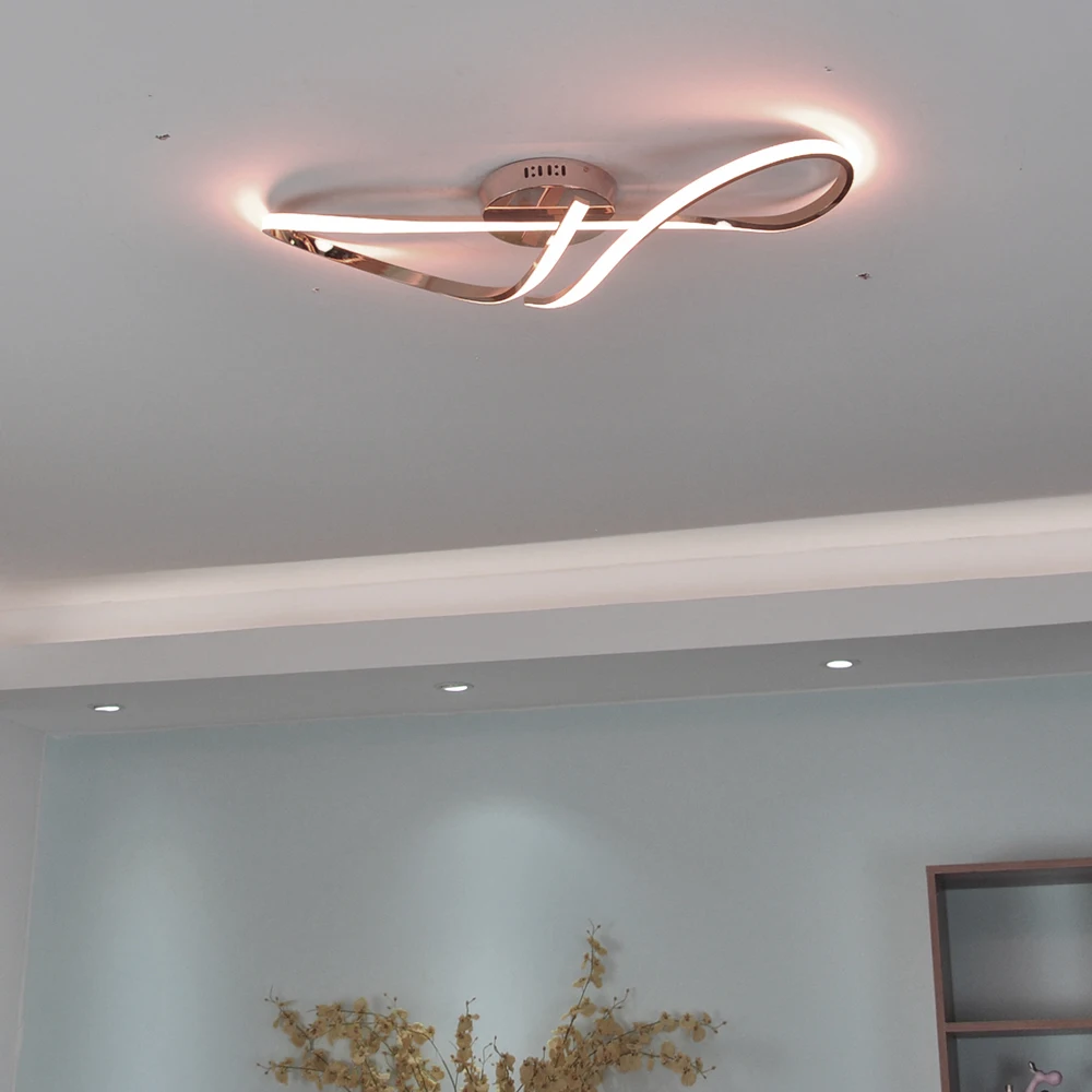 NEO Destello de Oro/Cromo Plateado Modernos led luces de Techo para el vestíbulo dormitorio pasillo de la sala de AC90-260V accesorios de la lámpara de techo 1