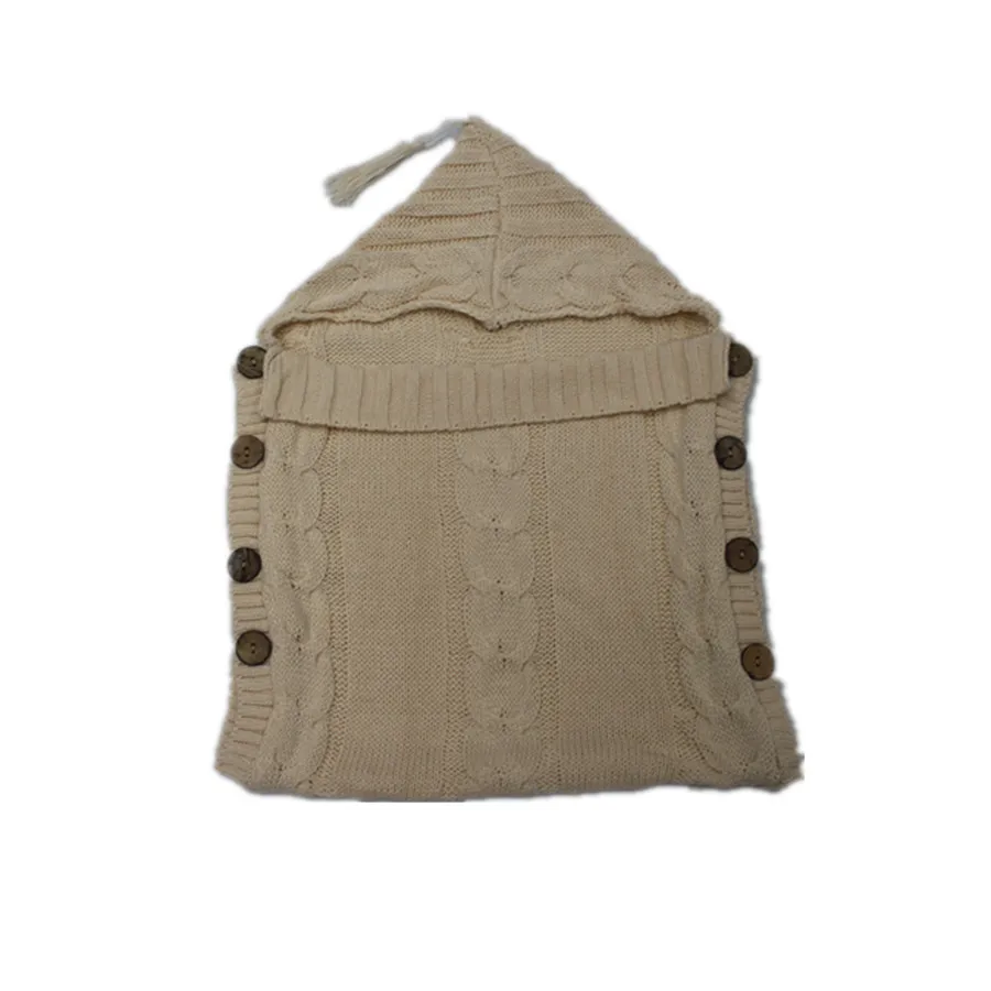 Otoño/invierno de 2019 de bebés de tejido de punto hilados de bolsa caliente botón estilo de la fotografía props Carrito de sacos de dormir de los Niños y las niñas paquete sleepi 1