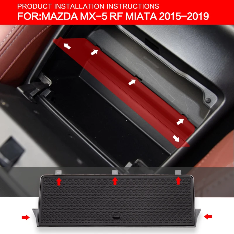 ZUNDUO guantera Auto Intervalo de Almacenamiento Para el MAZDA MX-5 RF MIATA-2019 de Almacenamiento de la Consola Shuffle Cuadro Negro Central de la caja de almacenamiento 1